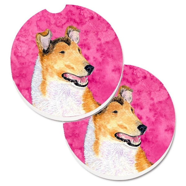 Carolines Treasures Pink Smooth Collie Cup Holder Car Coaster, PK2 SS4746-PKCARC - main